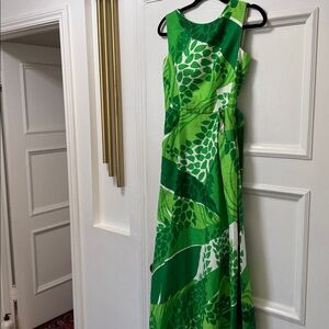 Vintage Green Patterned Maxi Dress Malia of Honolulu